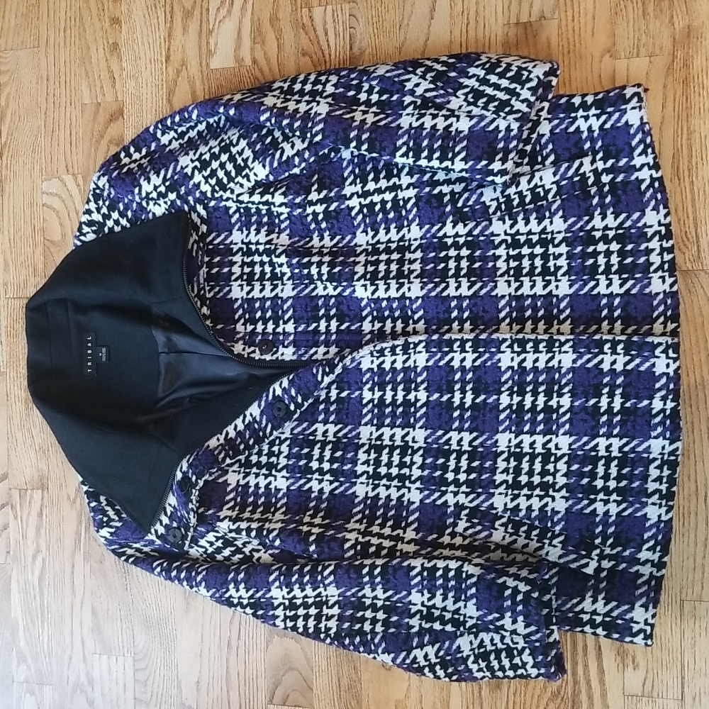 (12) Tribal Plaid Tweed Blazer Academia Fall Autumn Cozy Business Casual